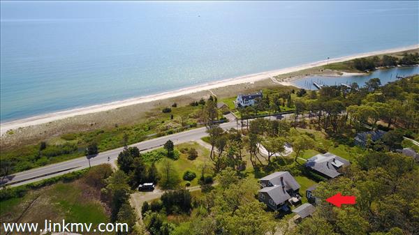 Aerial view of 229 Sea View Avenue and Nantucket Sound