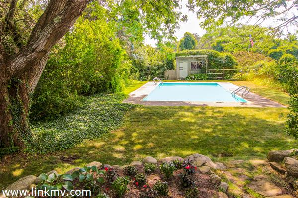 Existing pool and lawn area